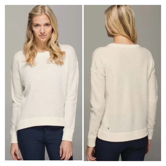 lululemon athletica Sweaters - Lululemon Yogi Crew Sweater in Ivory Cream Merino Wool